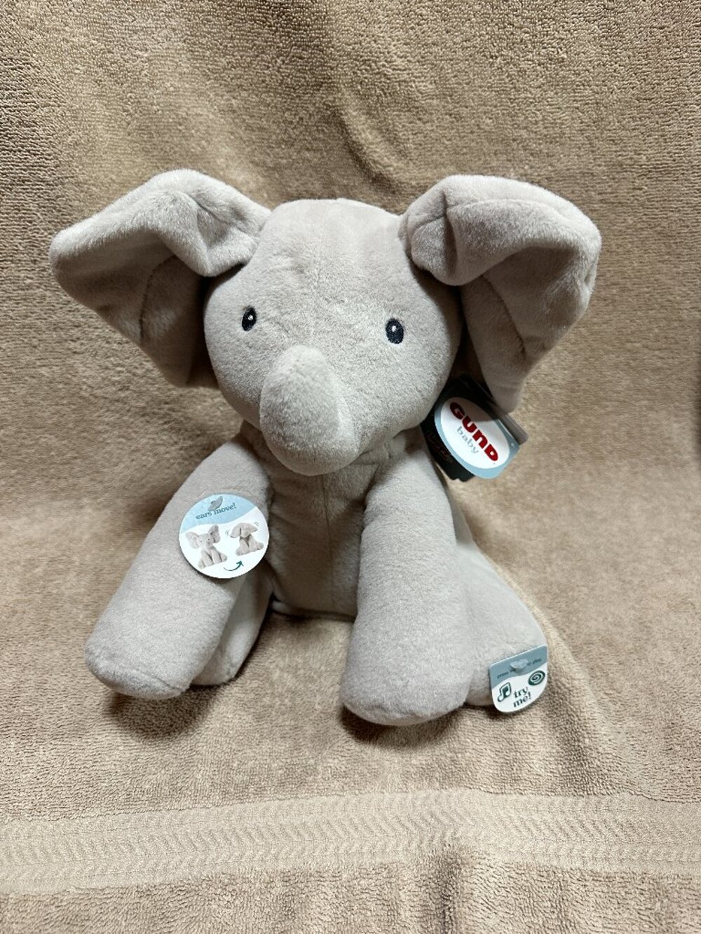 GUND Baby Flappy the Elephant Musical Plush Peek-a-Boo Game Singing Mode